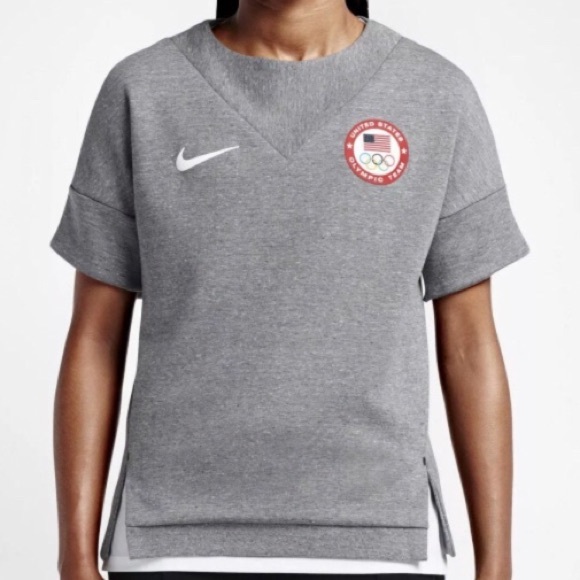 Nike Tops - NIKE USA OLYMPICS SHORT SLEAVE SWEATSHIRT GRAY S Nike Tops - NIKE USA OLYMPICS SHORT SLEAVE SWEATSHIRT GRAY S